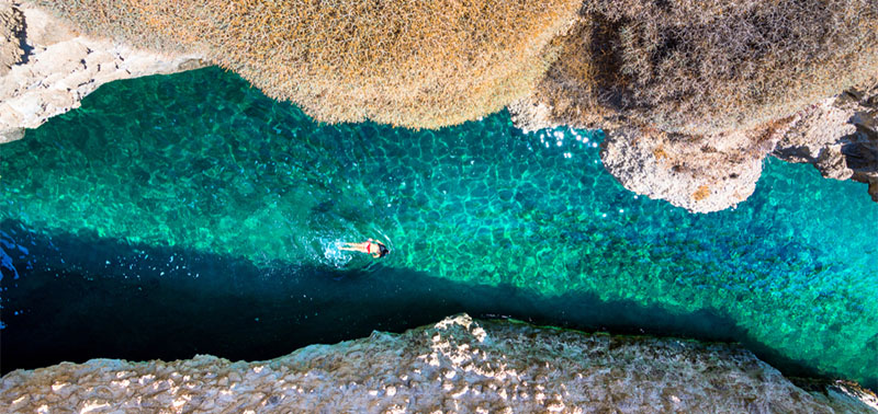 Cave of Papafragas beach in Milos island Cyclades Greece